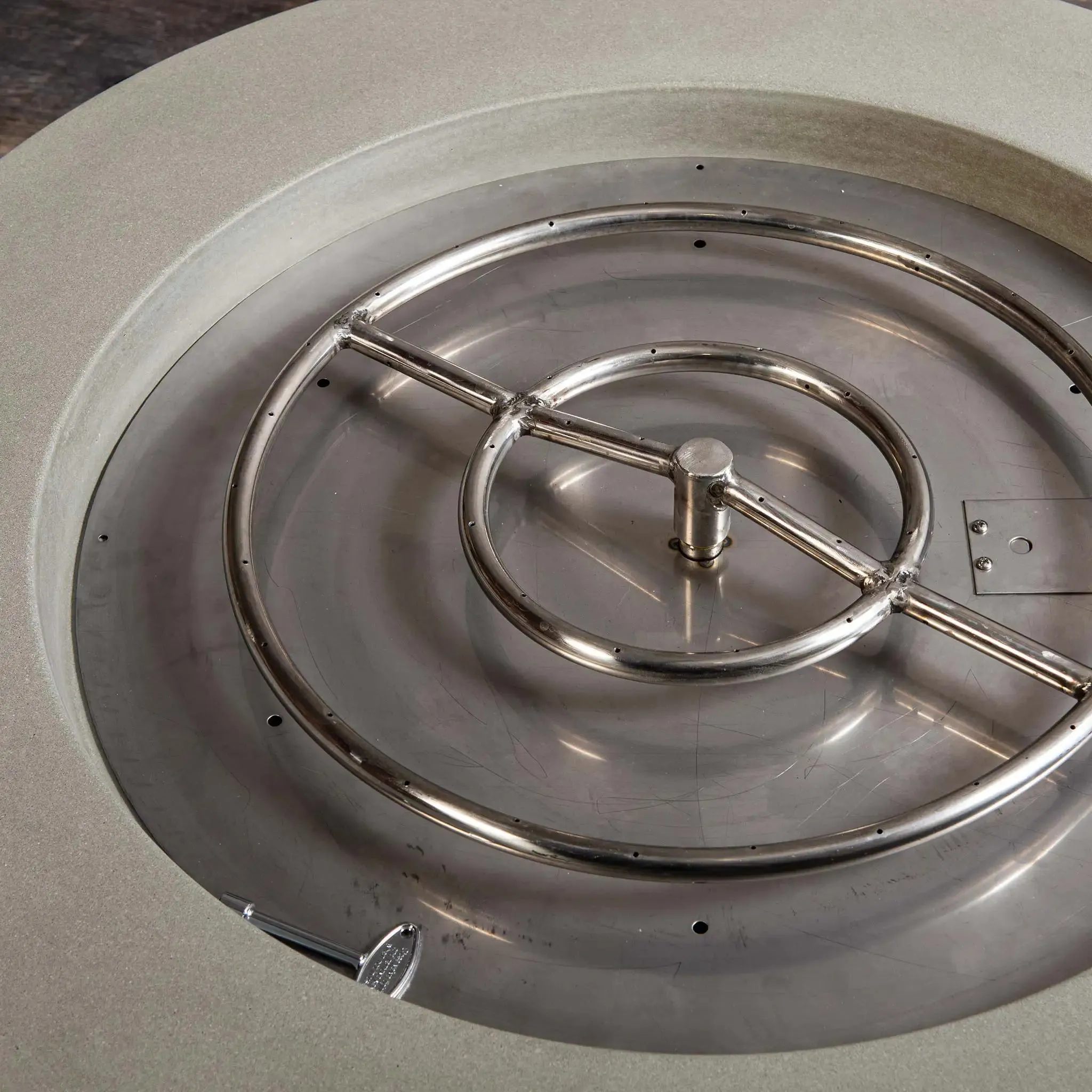 Gravity 36" W Beige Round Concrete CSA Electronic Ignition High/Low Propane Gas Fire Pit - SD-FP-GRAV-3616-BEIG-ELECCSAHL-LP by Starfire Designs
