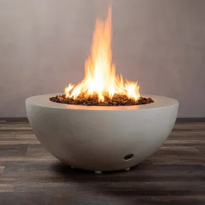 Gravity 36" W Beige Round Concrete CSA Electronic Ignition High/Low Propane Gas Fire Pit - SD-FP-GRAV-3616-BEIG-ELECCSAHL-LP by Starfire Designs