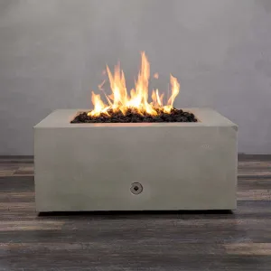 Gravity 36" W Beige Square Concrete PowerGlow Electronic Ignition Natural Gas Fire Pit - SD-FP-GRAV-363616-BEIG-POWERGLOW-NG by Starfire Designs