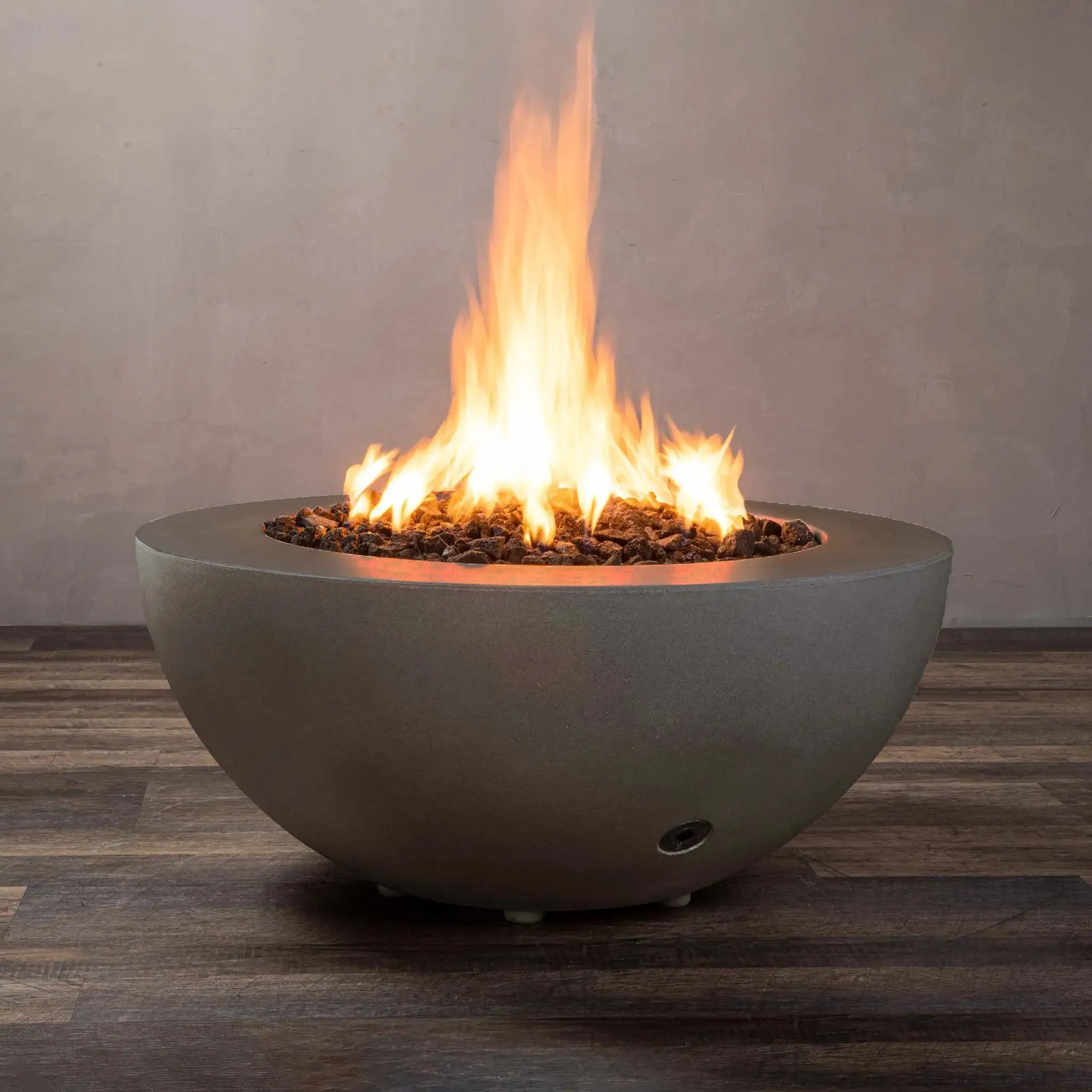 Gravity 36" W Brown Round Concrete PowerGlow Electronic Ignition Natural Gas Fire Pit - SD-FP-GRAV-3616-BRN-POWERGLOW-NG by Starfire Designs