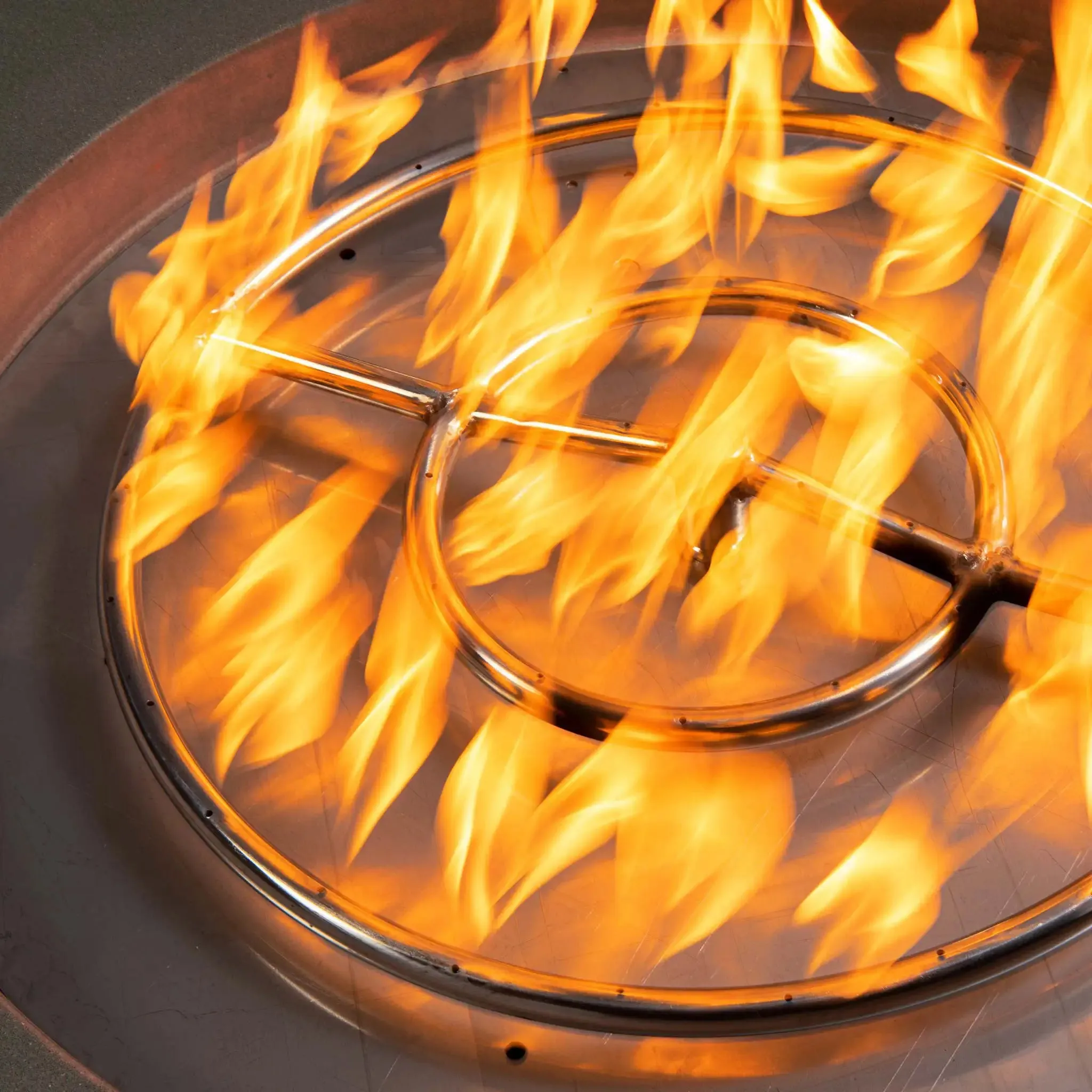 Gravity 36" W Brown Round Concrete PowerGlow Electronic Ignition Natural Gas Fire Pit - SD-FP-GRAV-3616-BRN-POWERGLOW-NG by Starfire Designs