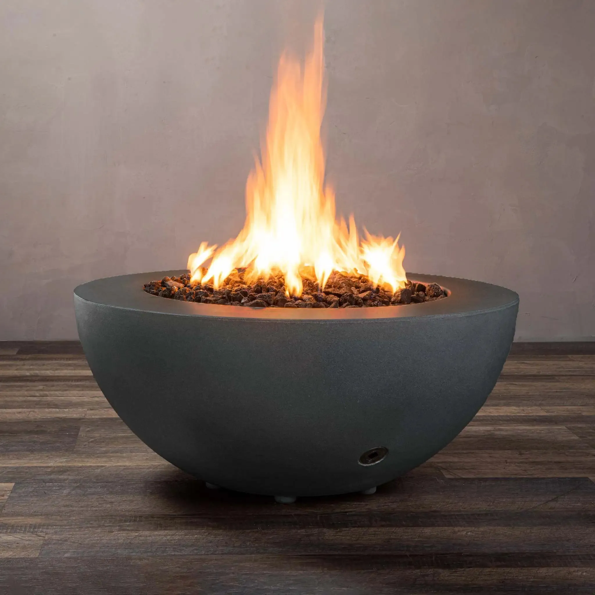 Gravity 36" W Graphite Round Concrete CSA Electronic Ignition On/Off Natural Gas Fire Pit - SD-FP-GRAV-3616-GRPH-ELECCSAOO-NG by Starfire Designs