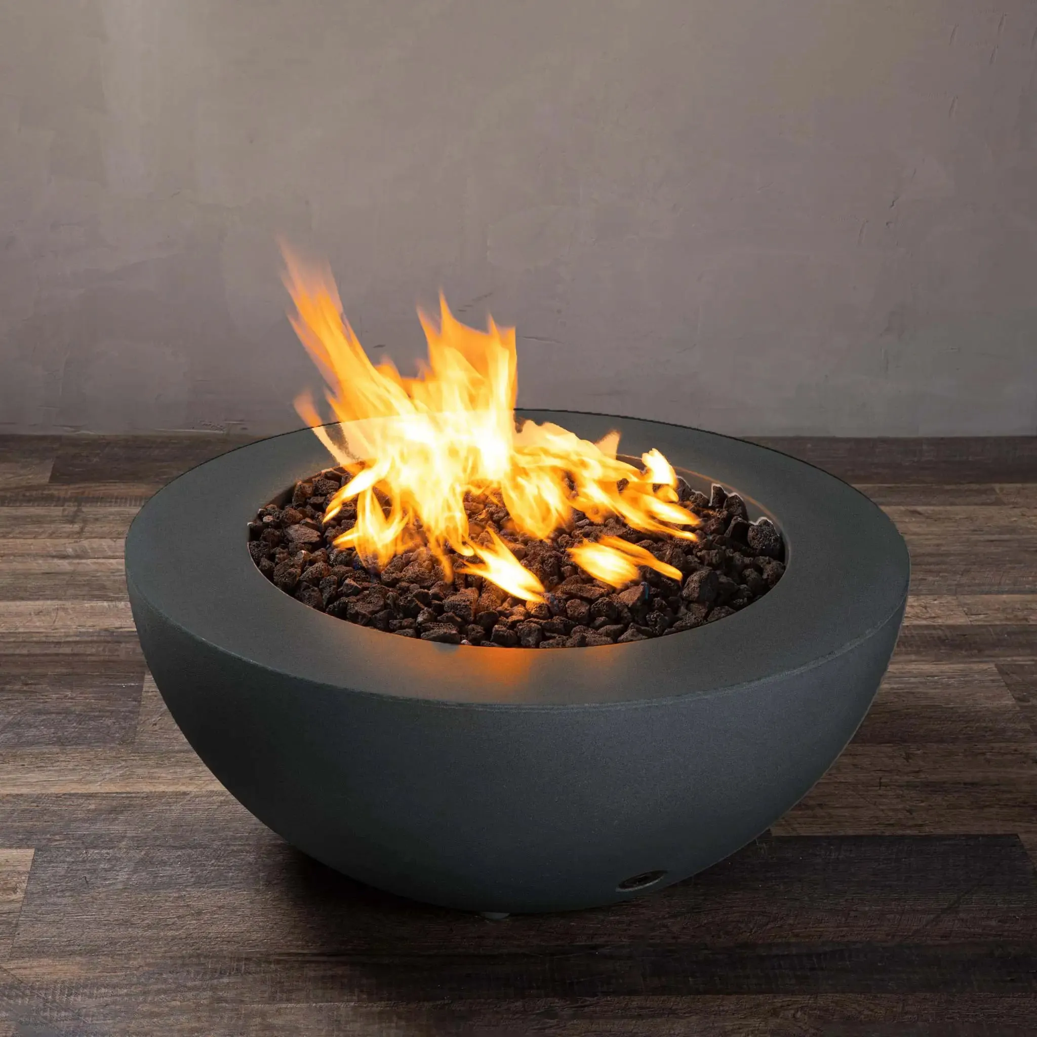 Gravity 36" W Graphite Round Concrete CSA Electronic Ignition On/Off Natural Gas Fire Pit - SD-FP-GRAV-3616-GRPH-ELECCSAOO-NG by Starfire Designs
