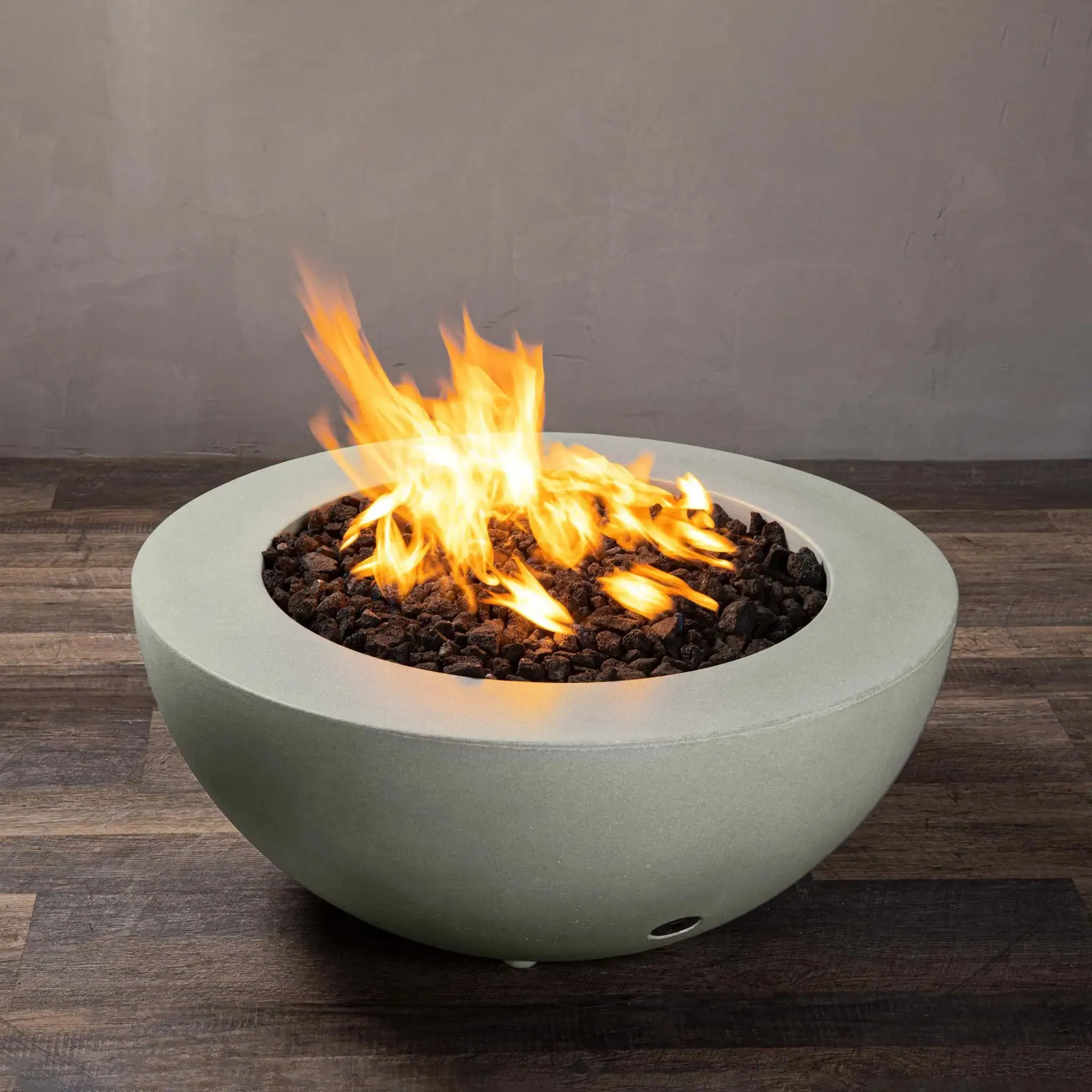 Gravity 36" W Natural Gray Round Concrete CSA Electronic Ignition High/Low Propane Gas Fire Pit - SD-FP-GRAV-3616-NATG-ELECCSAHL-LP by Starfire Designs