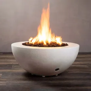 Gravity 36" W White Round Concrete Match Lit Natural Gas Fire Pit - SD-FP-GRAV-3616-WHT-ML by Starfire Designs