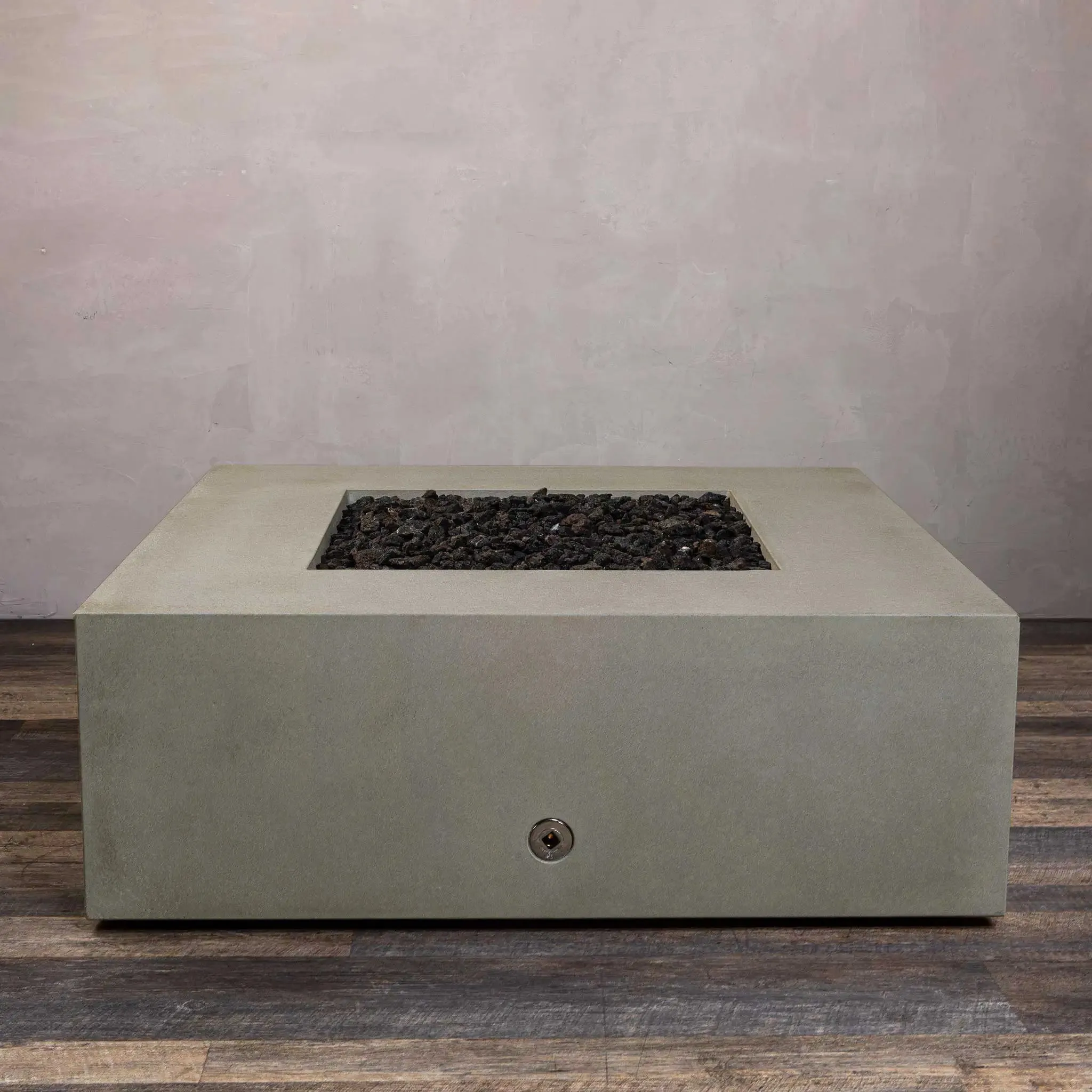 Gravity 45" W Beige Square Concrete CSA Electronic Ignition High/Low Natural Gas Fire Pit - SD-FP-GRAV-454516-BEIG-ELECCSAHL-NG by Starfire Designs
