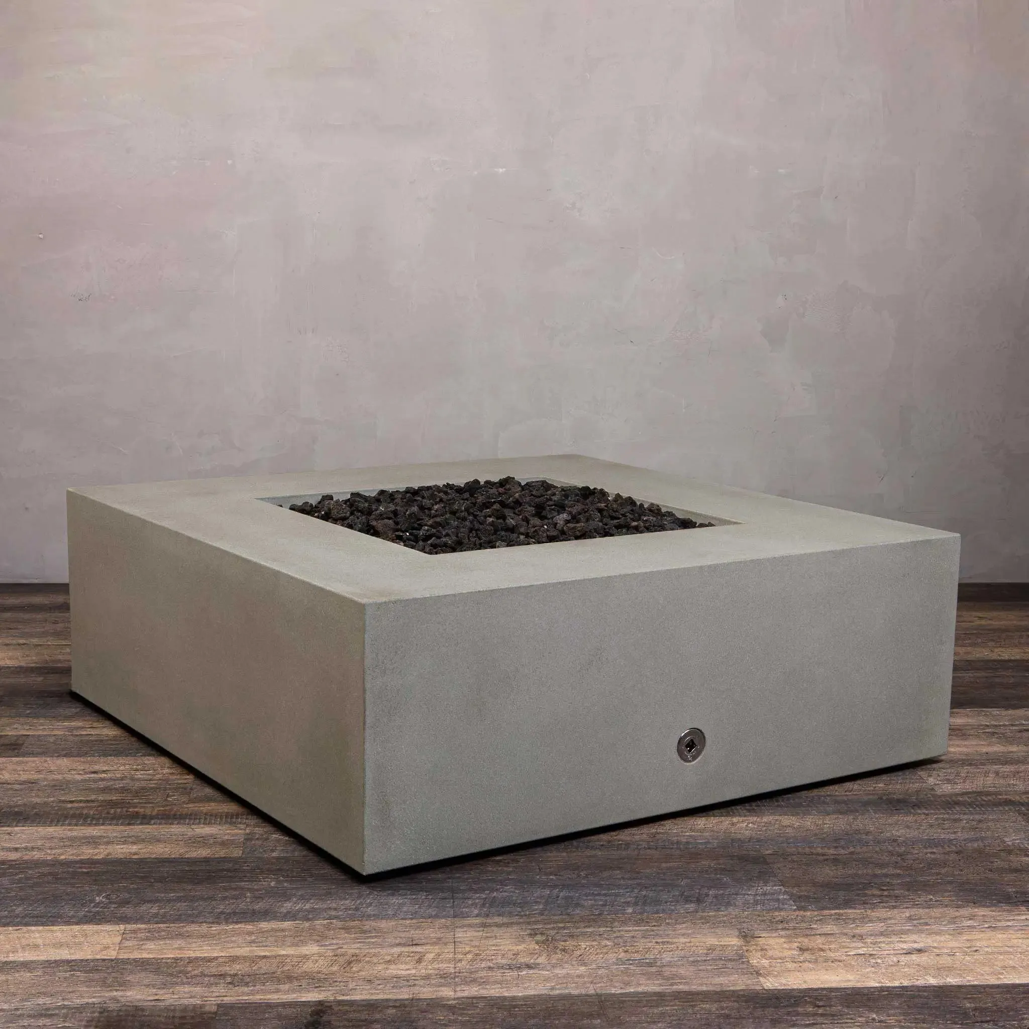 Gravity 45" W Beige Square Concrete CSA Electronic Ignition High/Low Natural Gas Fire Pit - SD-FP-GRAV-454516-BEIG-ELECCSAHL-NG by Starfire Designs