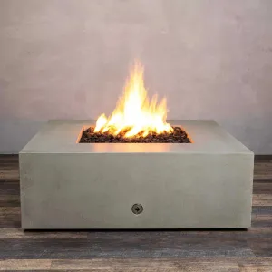 Gravity 45" W Beige Square Concrete CSA Electronic Ignition High/Low Natural Gas Fire Pit - SD-FP-GRAV-454516-BEIG-ELECCSAHL-NG by Starfire Designs