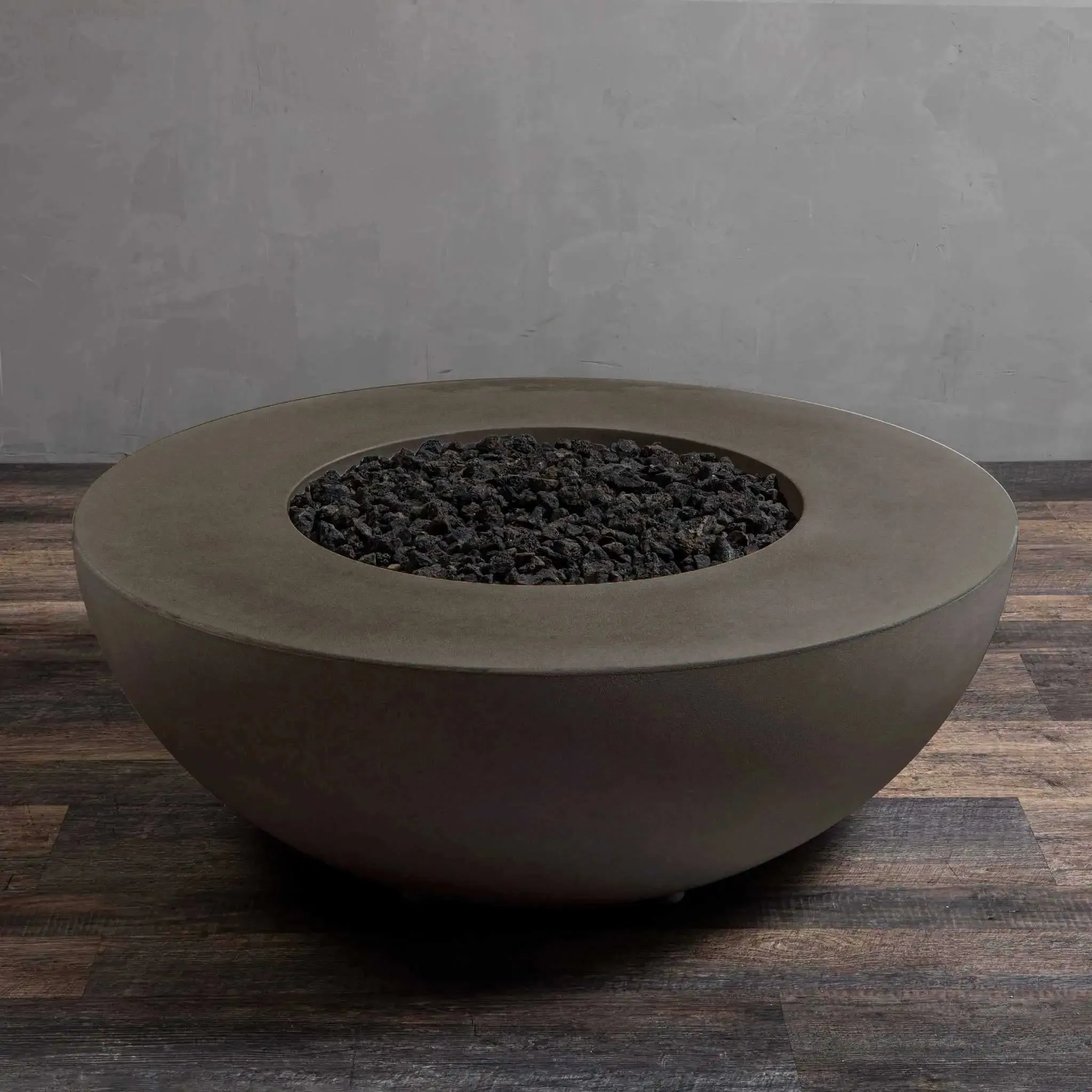 Gravity 45" W Brown Round Concrete CSA Electronic Ignition On/Off Natural Gas Fire Pit - SD-FP-GRAV-4516-BRN-ELECCSAOO-NG by Starfire Designs