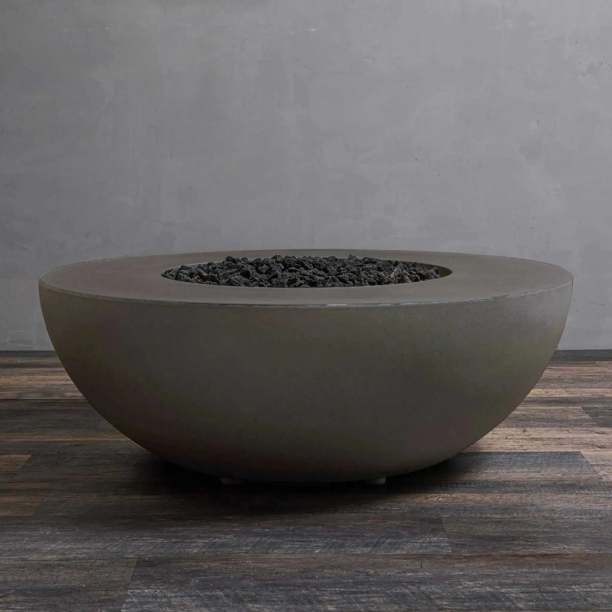 Gravity 45" W Brown Round Concrete CSA Electronic Ignition On/Off Natural Gas Fire Pit - SD-FP-GRAV-4516-BRN-ELECCSAOO-NG by Starfire Designs