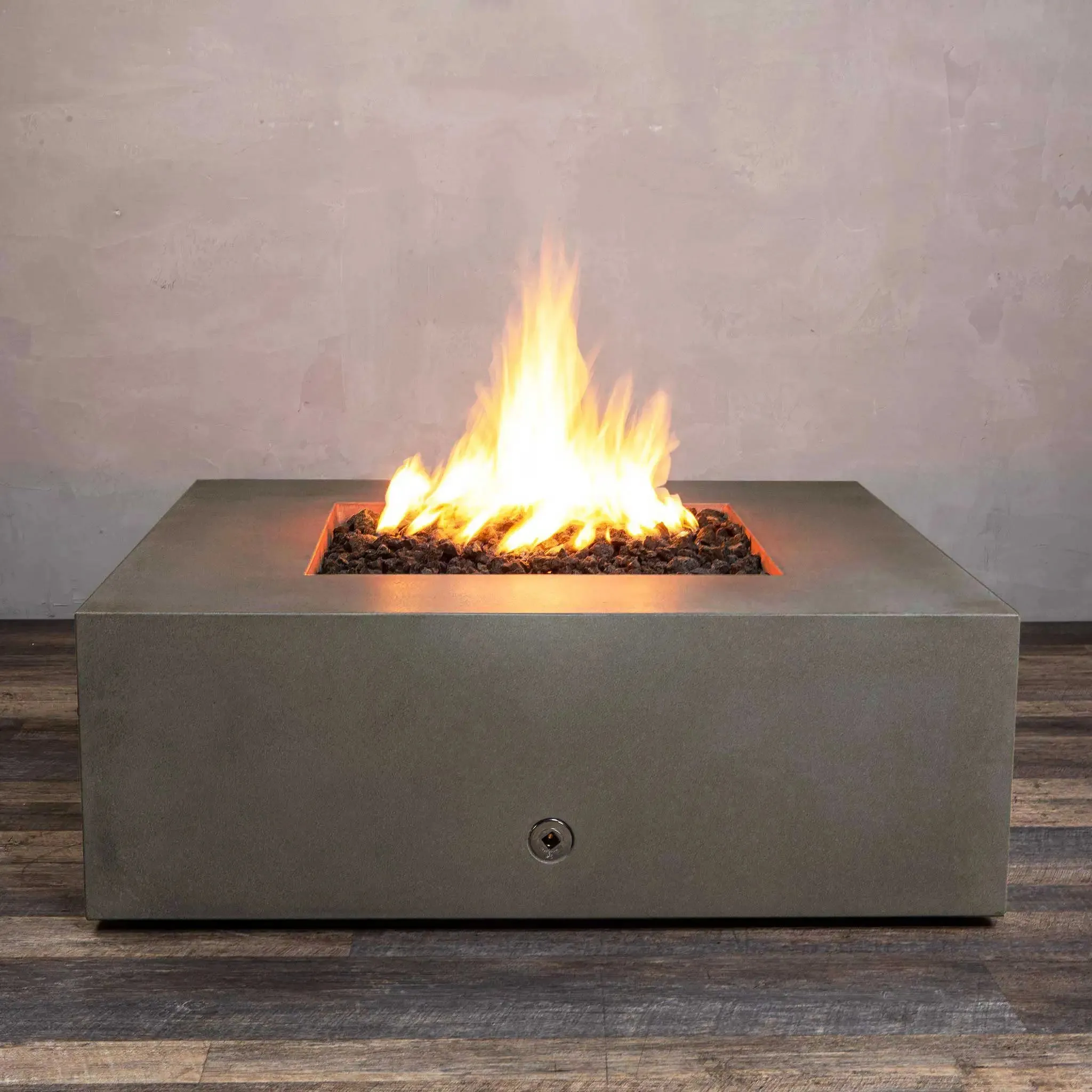 Gravity 45" W Brown Square Concrete CSA Electronic Ignition On/Off Natural Gas Fire Pit - SD-FP-GRAV-454516-BRN-ELECCSAOO-NG by Starfire Designs