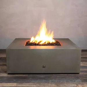 Gravity 45" W Brown Square Concrete CSA Electronic Ignition On/Off Natural Gas Fire Pit - SD-FP-GRAV-454516-BRN-ELECCSAOO-NG by Starfire Designs