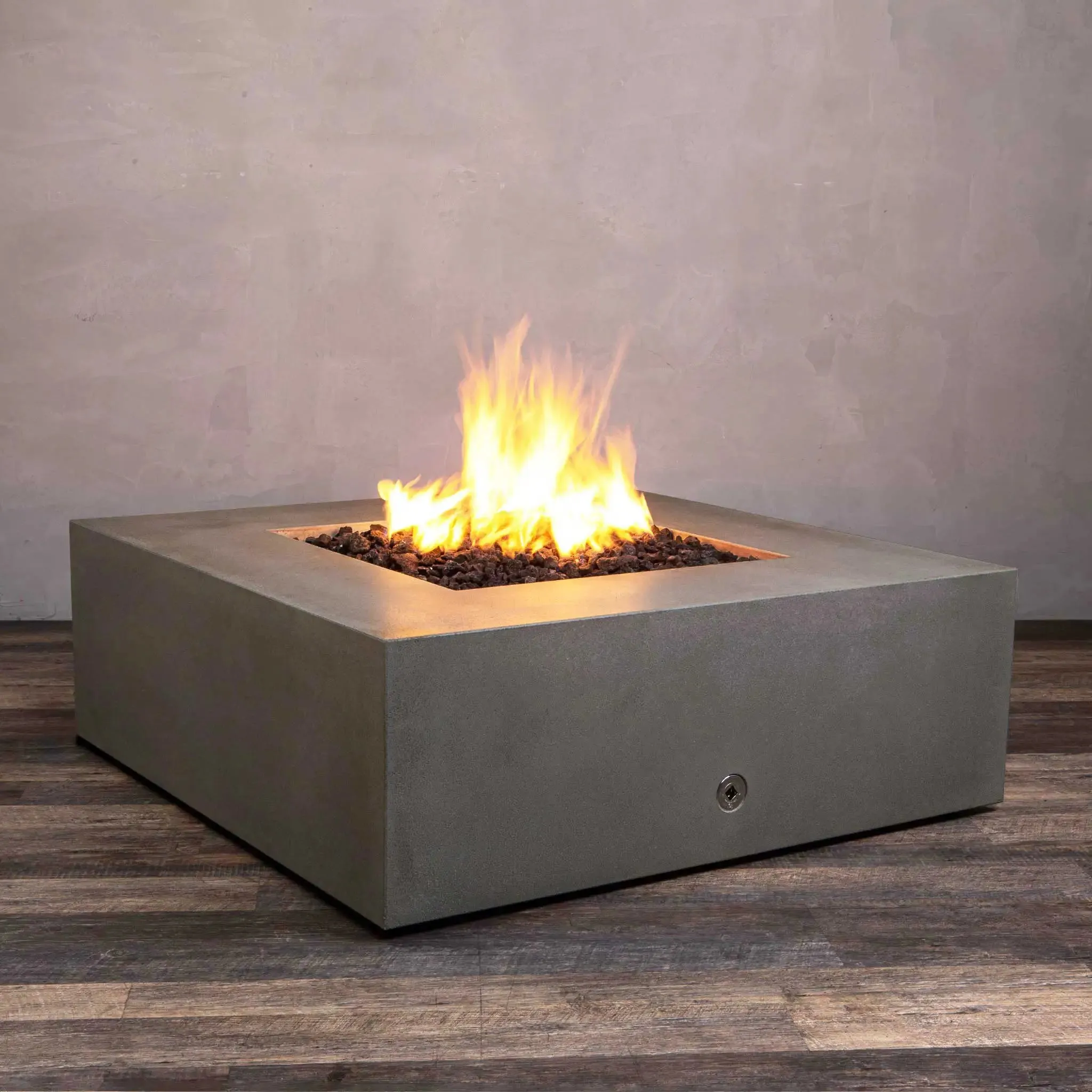 Gravity 45" W Brown Square Concrete CSA Electronic Ignition On/Off Natural Gas Fire Pit - SD-FP-GRAV-454516-BRN-ELECCSAOO-NG by Starfire Designs