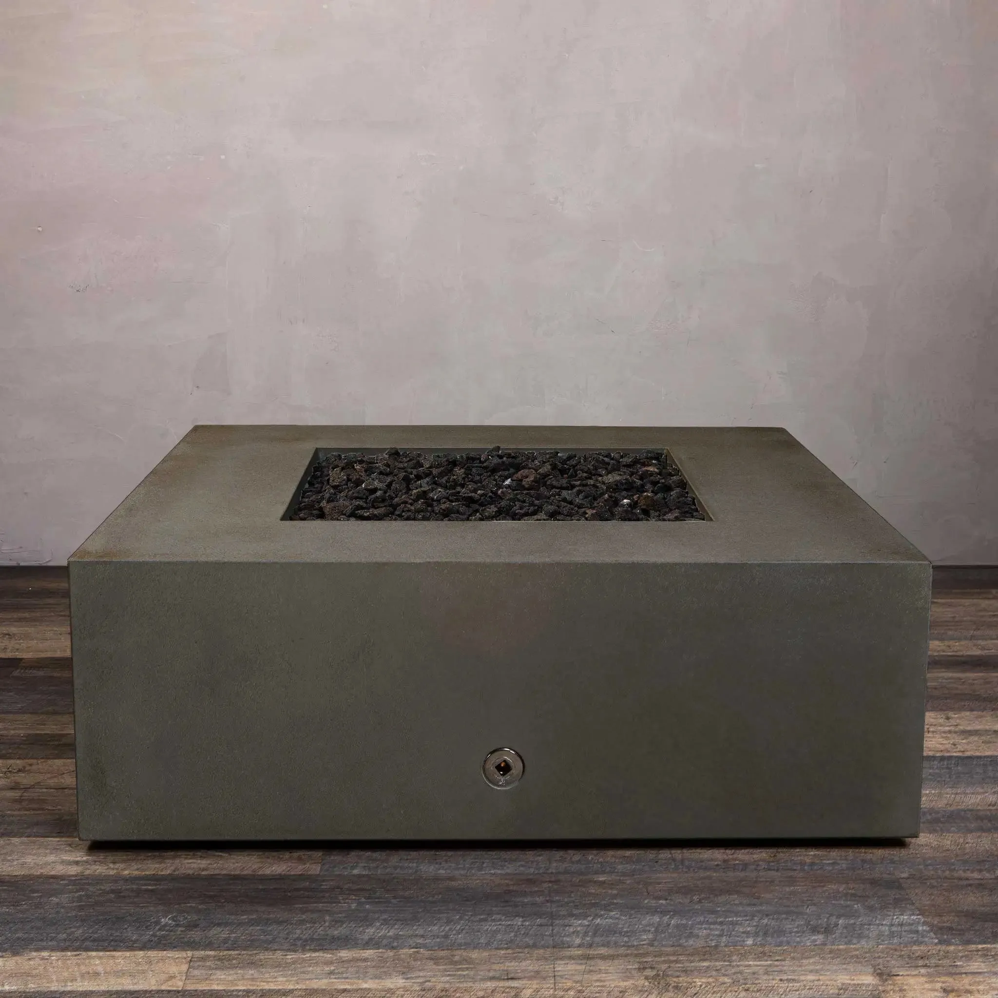 Gravity 45" W Brown Square Concrete CSA Electronic Ignition On/Off Natural Gas Fire Pit - SD-FP-GRAV-454516-BRN-ELECCSAOO-NG by Starfire Designs