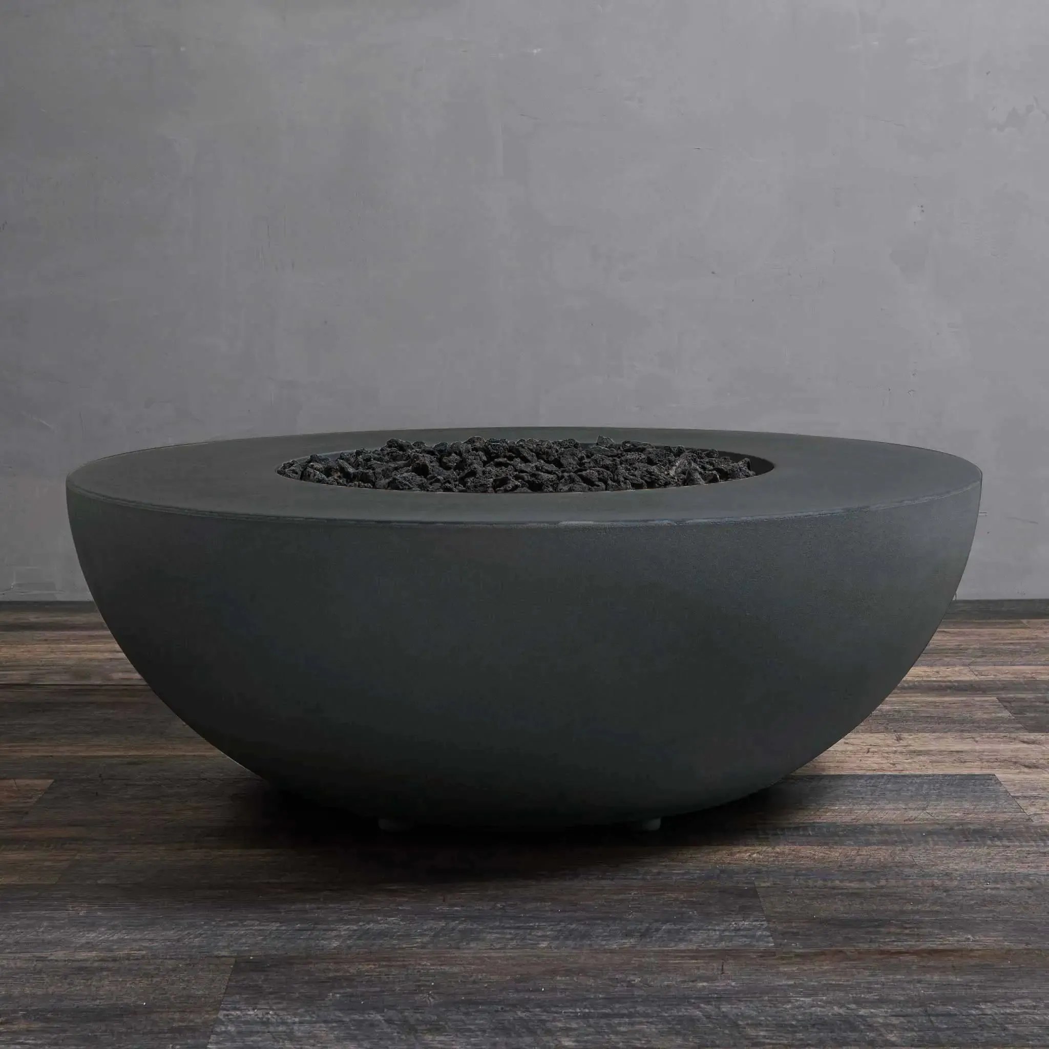Gravity 45" W Graphite Round Concrete CSA Electronic Ignition High/Low Propane Gas Fire Pit - SD-FP-GRAV-4516-GRPH-ELECCSAHL-LP by Starfire Designs