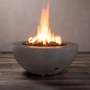 Gravity - Rustic 36" W Brown Round Concrete CSA Electronic Ignition On/Off Natural Gas Fire Pit - SD-FP-TRAV-3616-BRN-ELECCSAOO-NG by Starfire Designs