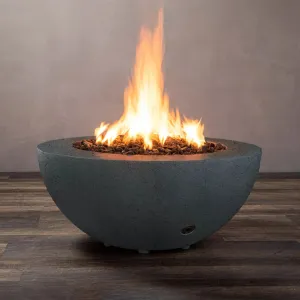 Gravity - Rustic 36" W Graphite Round Concrete Match Lit Natural Gas Fire Pit - SD-FP-TRAV-3616-GRPH-ML by Starfire Designs