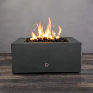 Gravity - Rustic 36" W Graphite Square Concrete CSA Electronic Ignition High/Low Natural Gas Fire Pit - SD-FP-TRAV-363616-GRPH-ELECCSAHL-NG by Starfire Designs