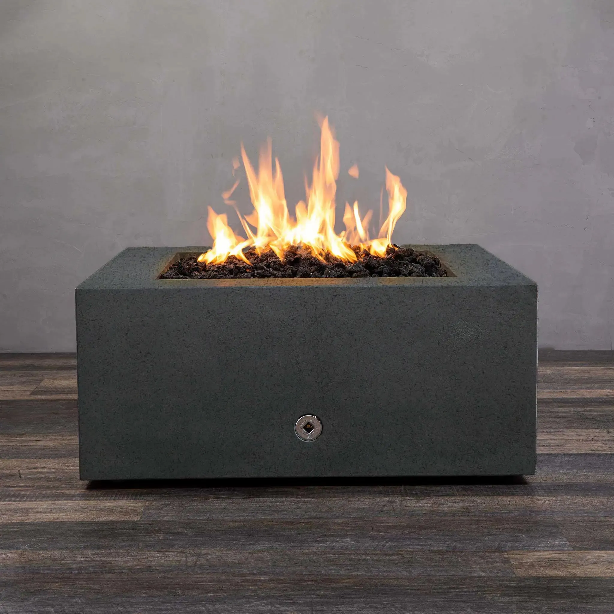 Gravity - Rustic 36" W Graphite Square Concrete CSA Electronic Ignition High/Low Natural Gas Fire Pit - SD-FP-TRAV-363616-GRPH-ELECCSAHL-NG by Starfire Designs