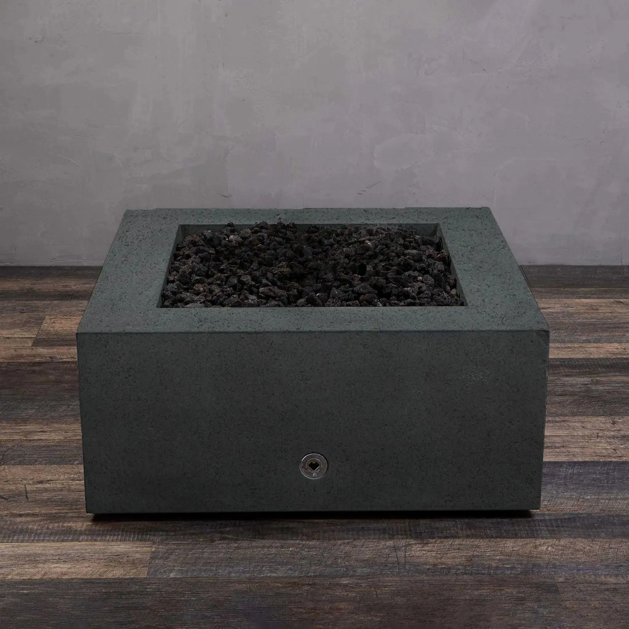 Gravity - Rustic 36" W Graphite Square Concrete CSA Electronic Ignition High/Low Natural Gas Fire Pit - SD-FP-TRAV-363616-GRPH-ELECCSAHL-NG by Starfire Designs
