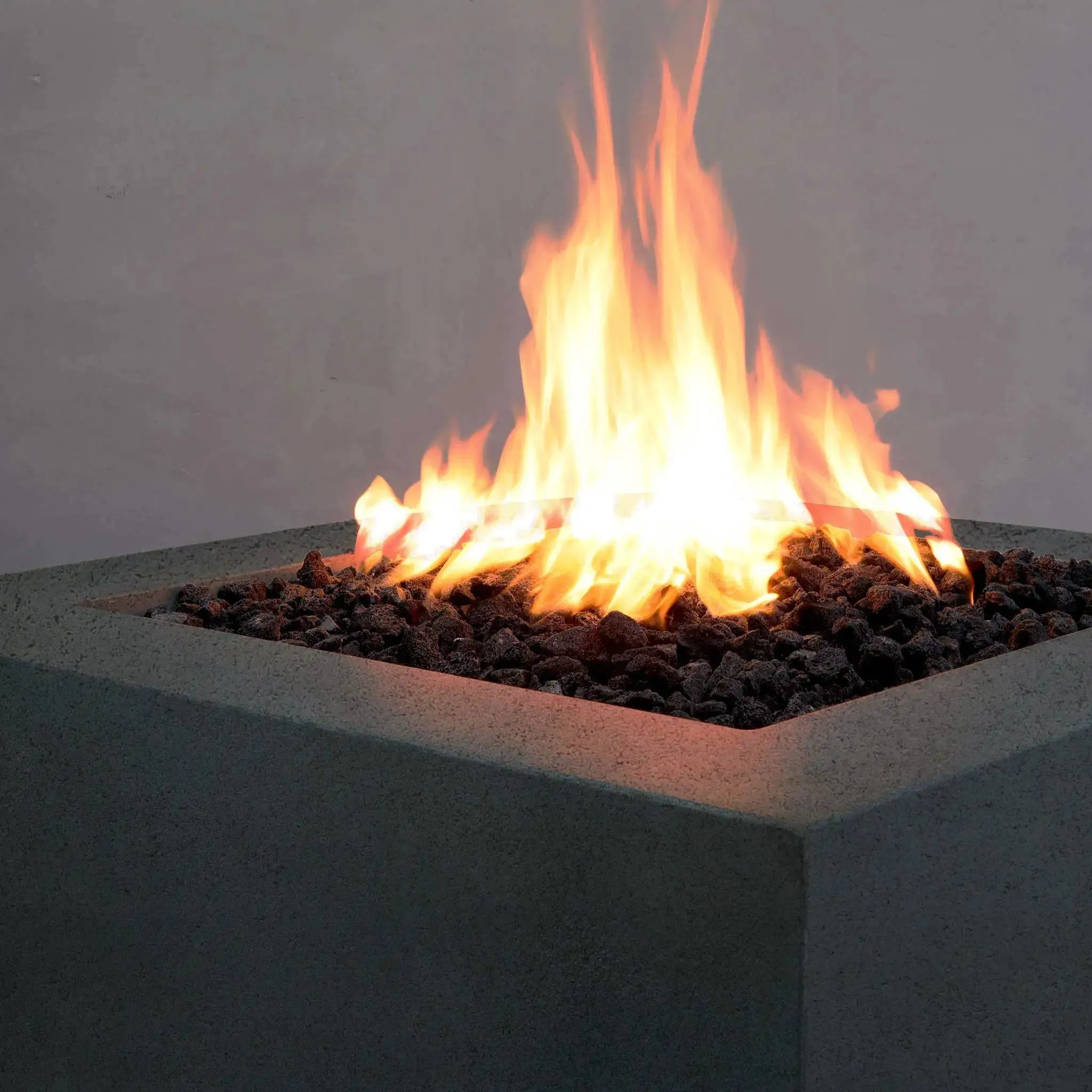 Gravity - Rustic 36" W Graphite Square Concrete CSA Electronic Ignition High/Low Natural Gas Fire Pit - SD-FP-TRAV-363616-GRPH-ELECCSAHL-NG by Starfire Designs