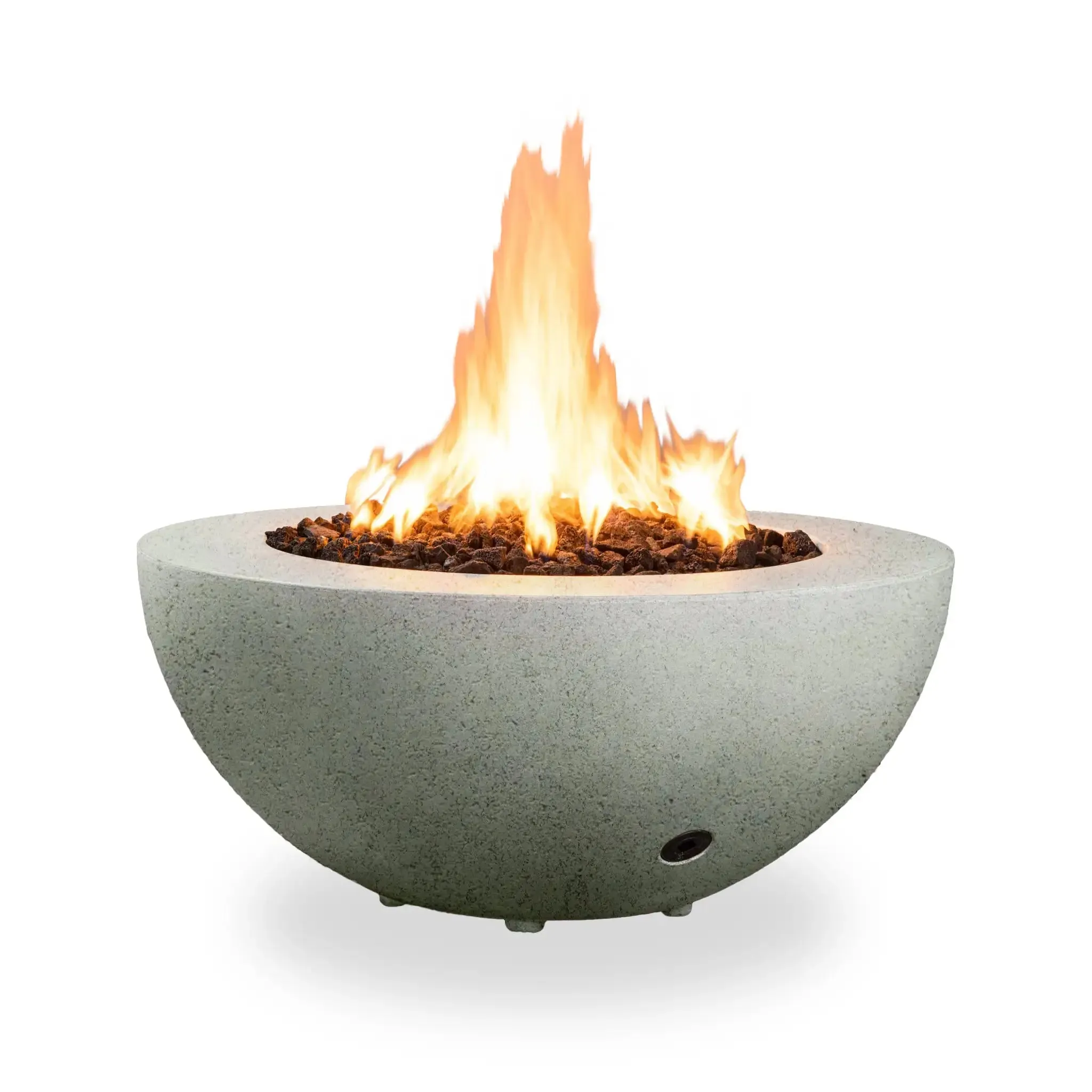 Gravity - Rustic 36" W White Round Concrete CSA Electronic Ignition High/Low Propane Gas Fire Pit - SD-FP-TRAV-3616-WHT-ELECCSAHL-LP by Starfire Designs
