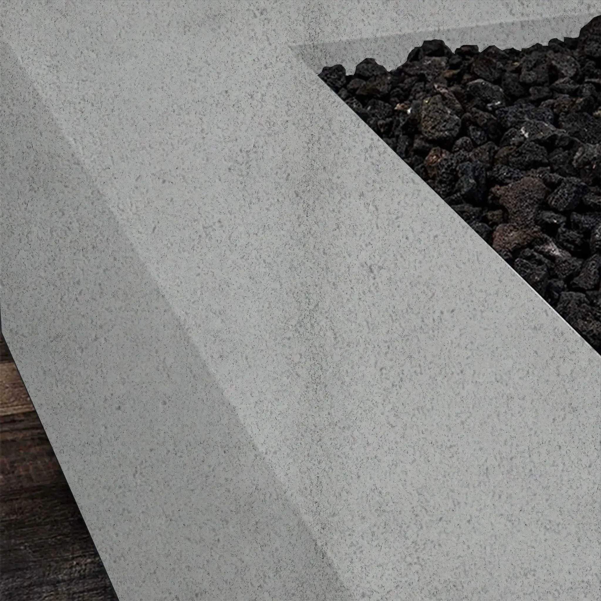 Gravity - Rustic 36" W White Square Concrete CSA Electronic Ignition High/Low Natural Gas Fire Pit - SD-FP-TRAV-363616-WHT-ELECCSAHL-NG by Starfire Designs