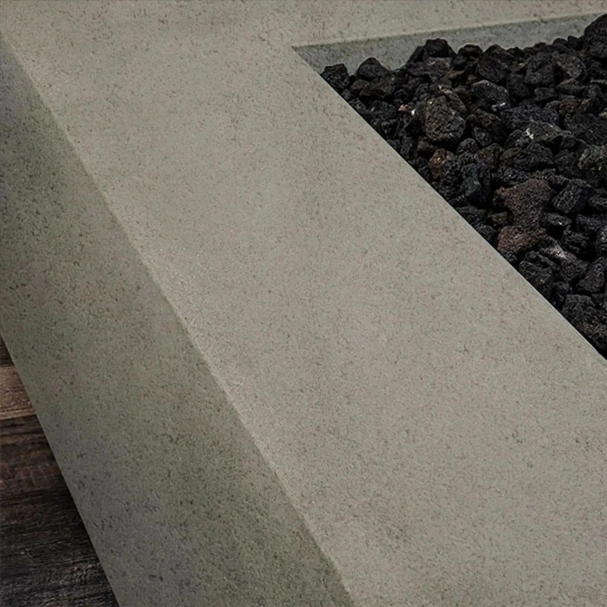 Gravity - Rustic 60" W x 24" L Beige Rectangle Concrete CSA Electronic Ignition On/Off Propane Gas Fire Pit - SD-FP-TRAV-602416-BEIG-ELECCSAOO-LP by Starfire Designs
