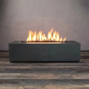 Gravity - Rustic 60" W x 24" L Graphite Rectangle Concrete CSA Electronic Ignition High/Low Natural Gas Fire Pit - SD-FP-TRAV-602416-GRPH-ELECCSAHL-NG by Starfire Designs