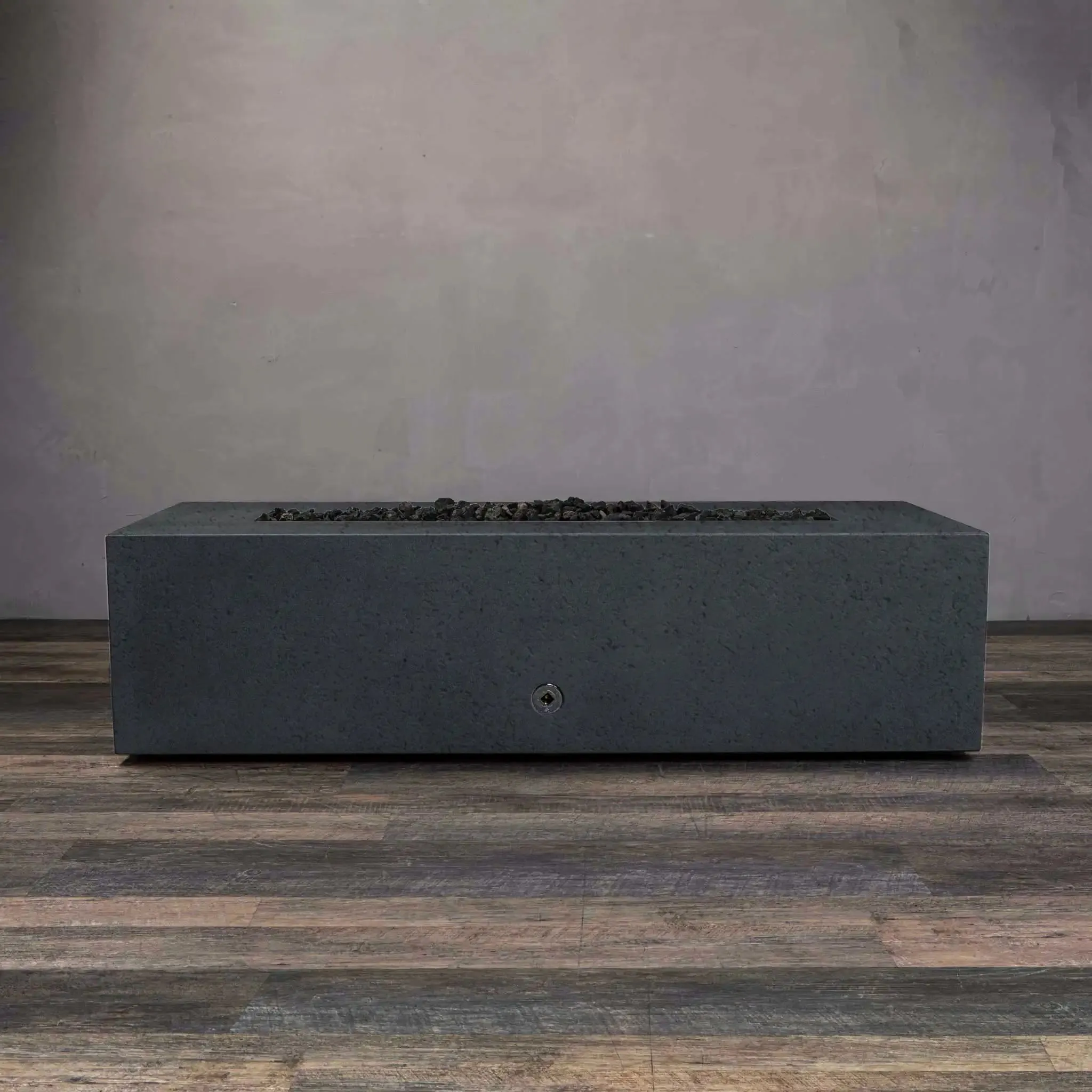 Gravity - Rustic 60" W x 24" L Graphite Rectangle Concrete CSA Electronic Ignition High/Low Natural Gas Fire Pit - SD-FP-TRAV-602416-GRPH-ELECCSAHL-NG by Starfire Designs
