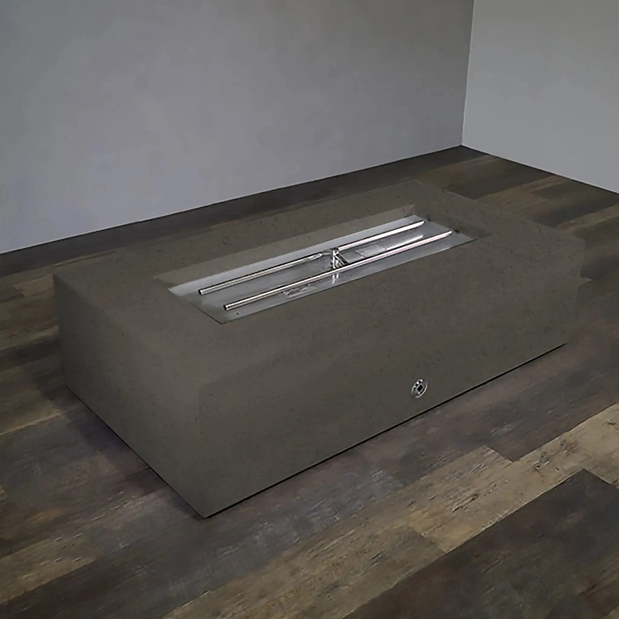 Gravity - Rustic 60" W x 32" L Brown Rectangle Concrete CSA Electronic Ignition On/Off Natural Gas Fire Pit - SD-FP-TRAV-603216-BRN-ELECCSAOO-NG by Starfire Designs