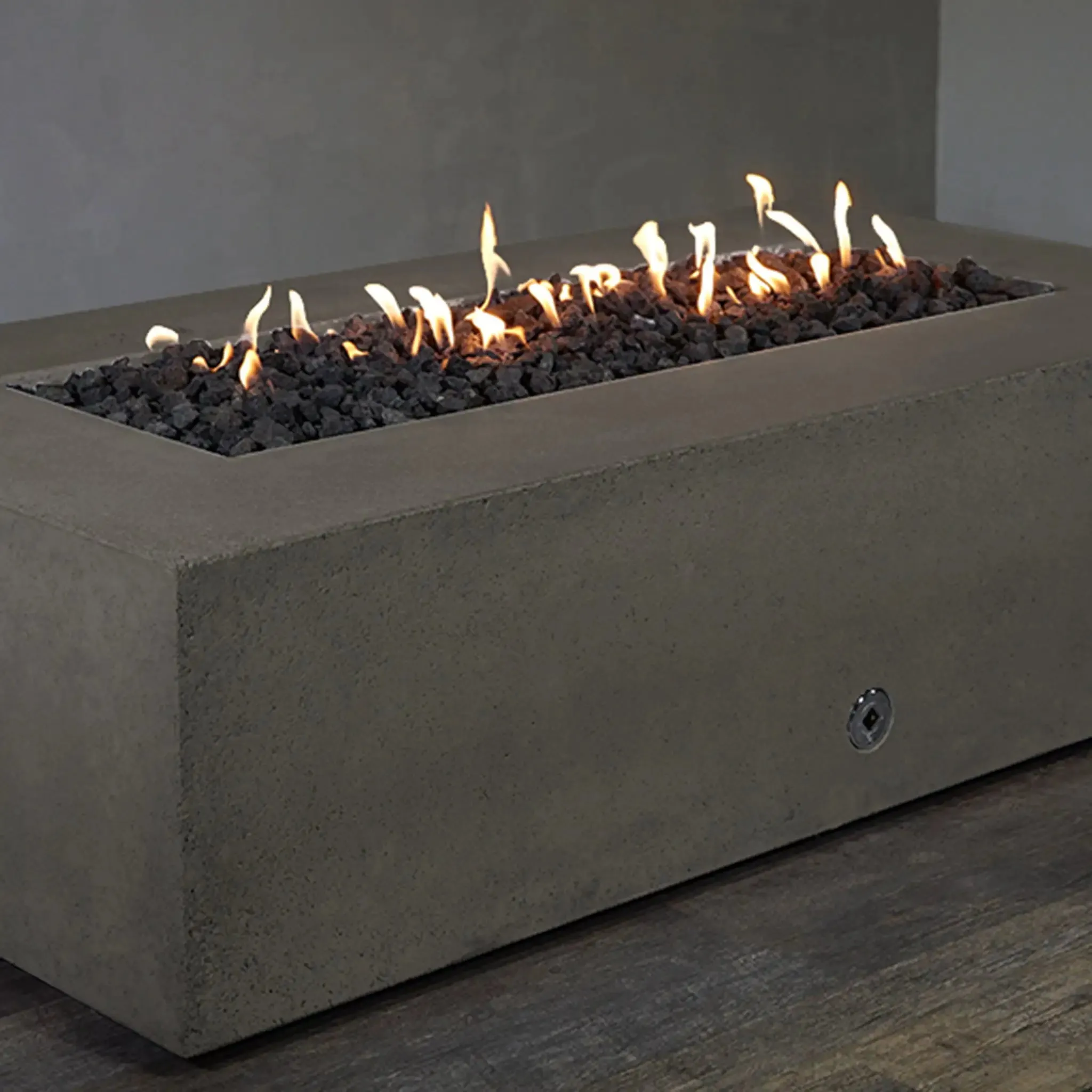 Gravity - Rustic 60" W x 32" L Brown Rectangle Concrete CSA Electronic Ignition On/Off Natural Gas Fire Pit - SD-FP-TRAV-603216-BRN-ELECCSAOO-NG by Starfire Designs
