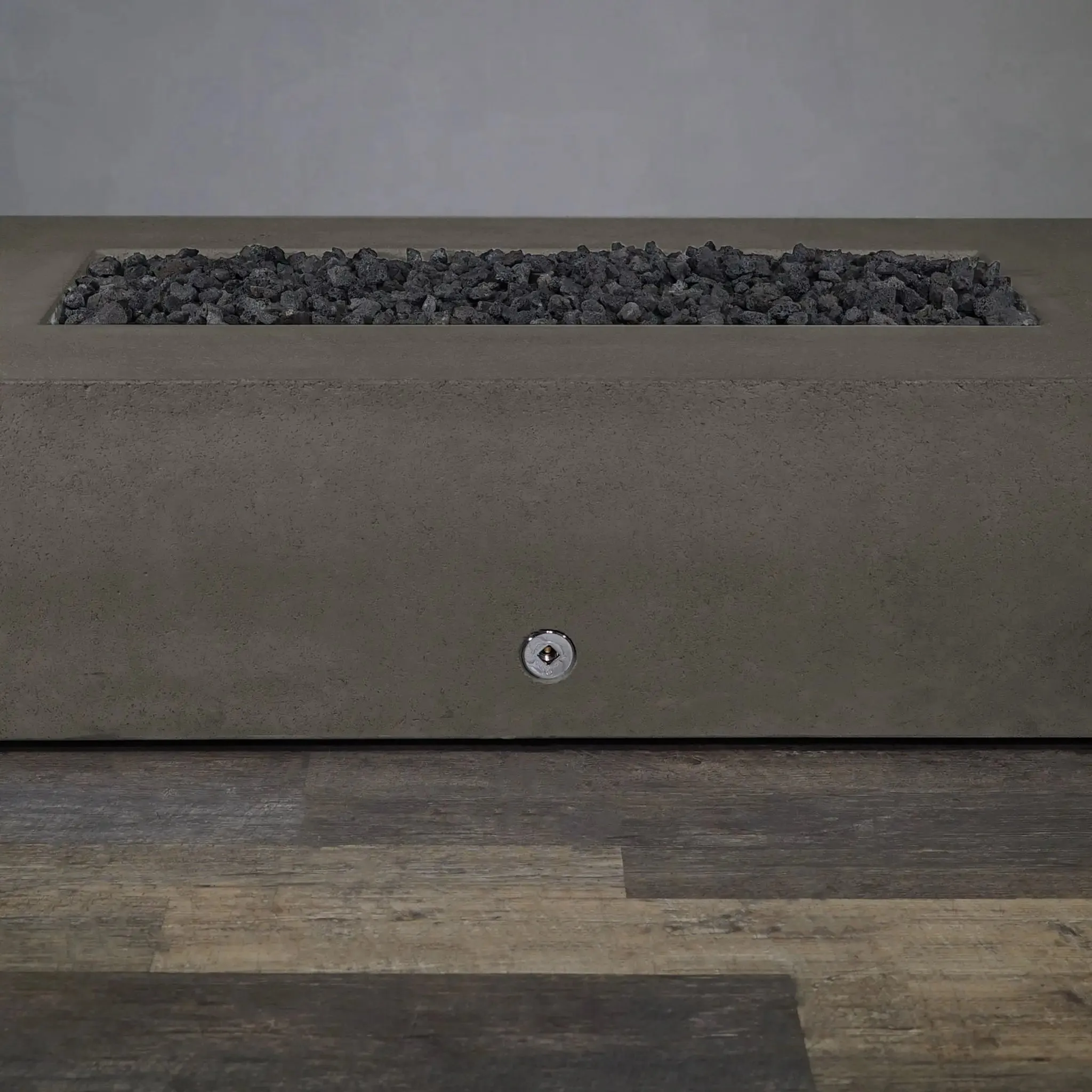 Gravity - Rustic 60" W x 32" L Brown Rectangle Concrete CSA Electronic Ignition On/Off Natural Gas Fire Pit - SD-FP-TRAV-603216-BRN-ELECCSAOO-NG by Starfire Designs
