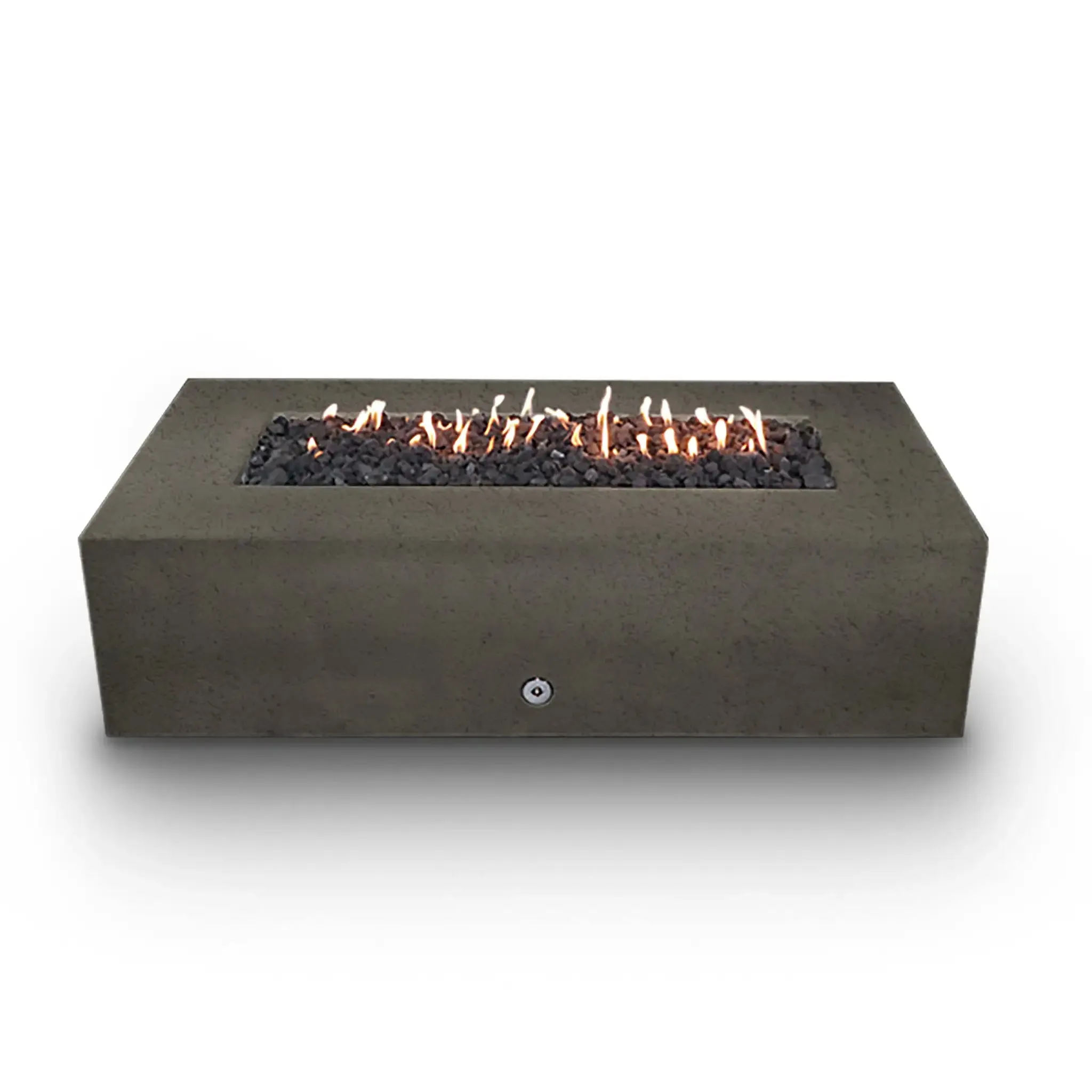 Gravity - Rustic 60" W x 32" L Brown Rectangle Concrete CSA Electronic Ignition On/Off Natural Gas Fire Pit - SD-FP-TRAV-603216-BRN-ELECCSAOO-NG by Starfire Designs