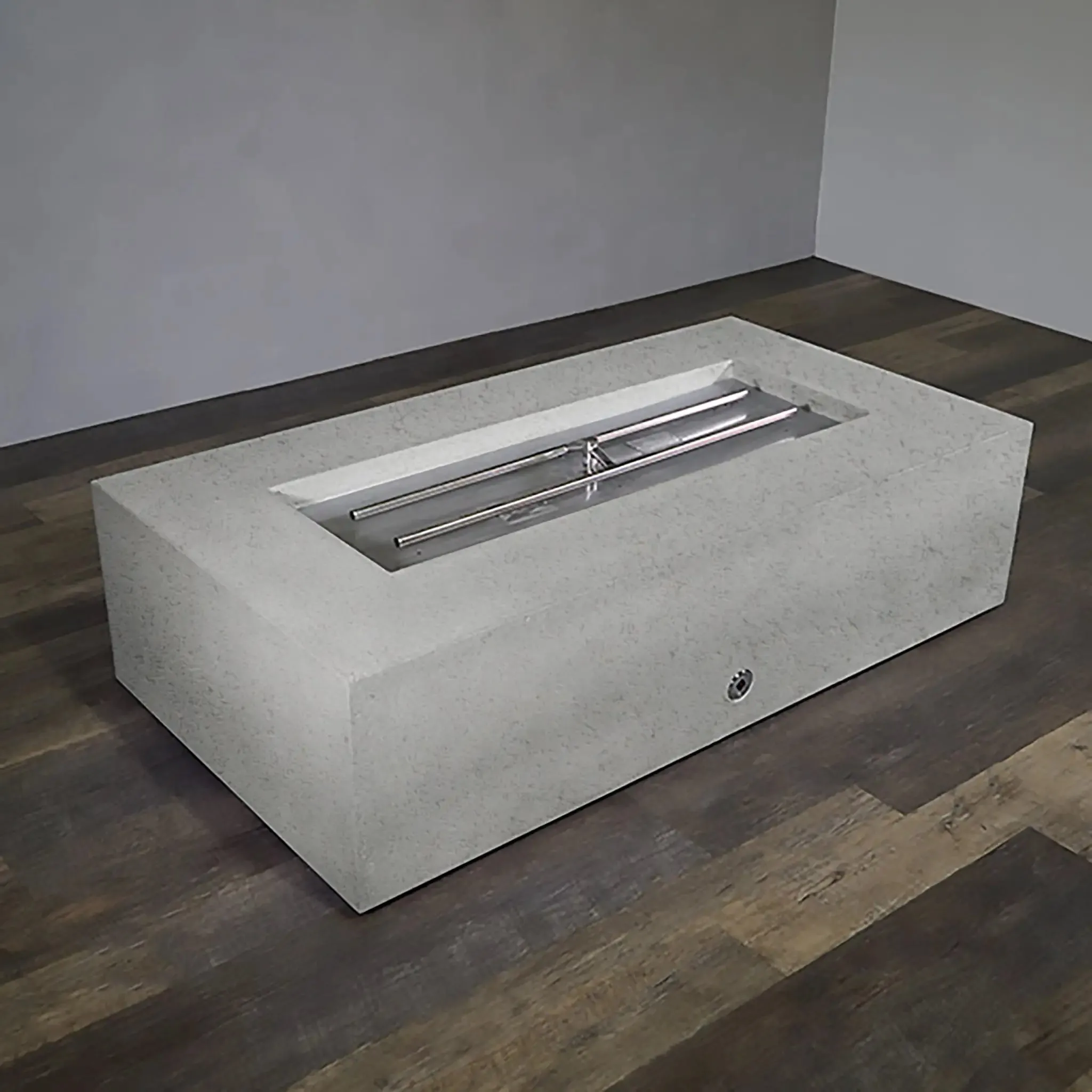 Gravity - Rustic 60" W x 32" L White Rectangle Concrete CSA Electronic Ignition On/Off Propane Gas Fire Pit - SD-FP-TRAV-603216-WHT-ELECCSAOO-LP by Starfire Designs