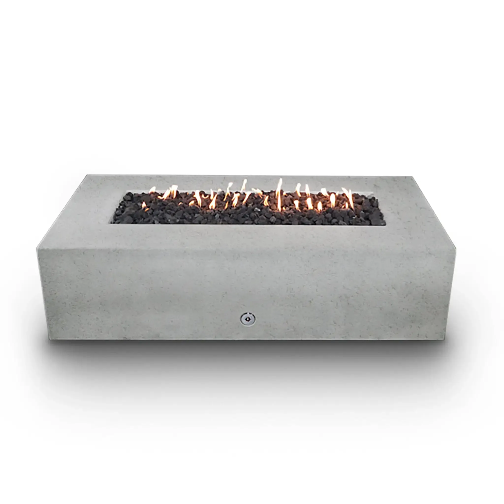 Gravity - Rustic 60" W x 32" L White Rectangle Concrete CSA Electronic Ignition On/Off Propane Gas Fire Pit - SD-FP-TRAV-603216-WHT-ELECCSAOO-LP by Starfire Designs