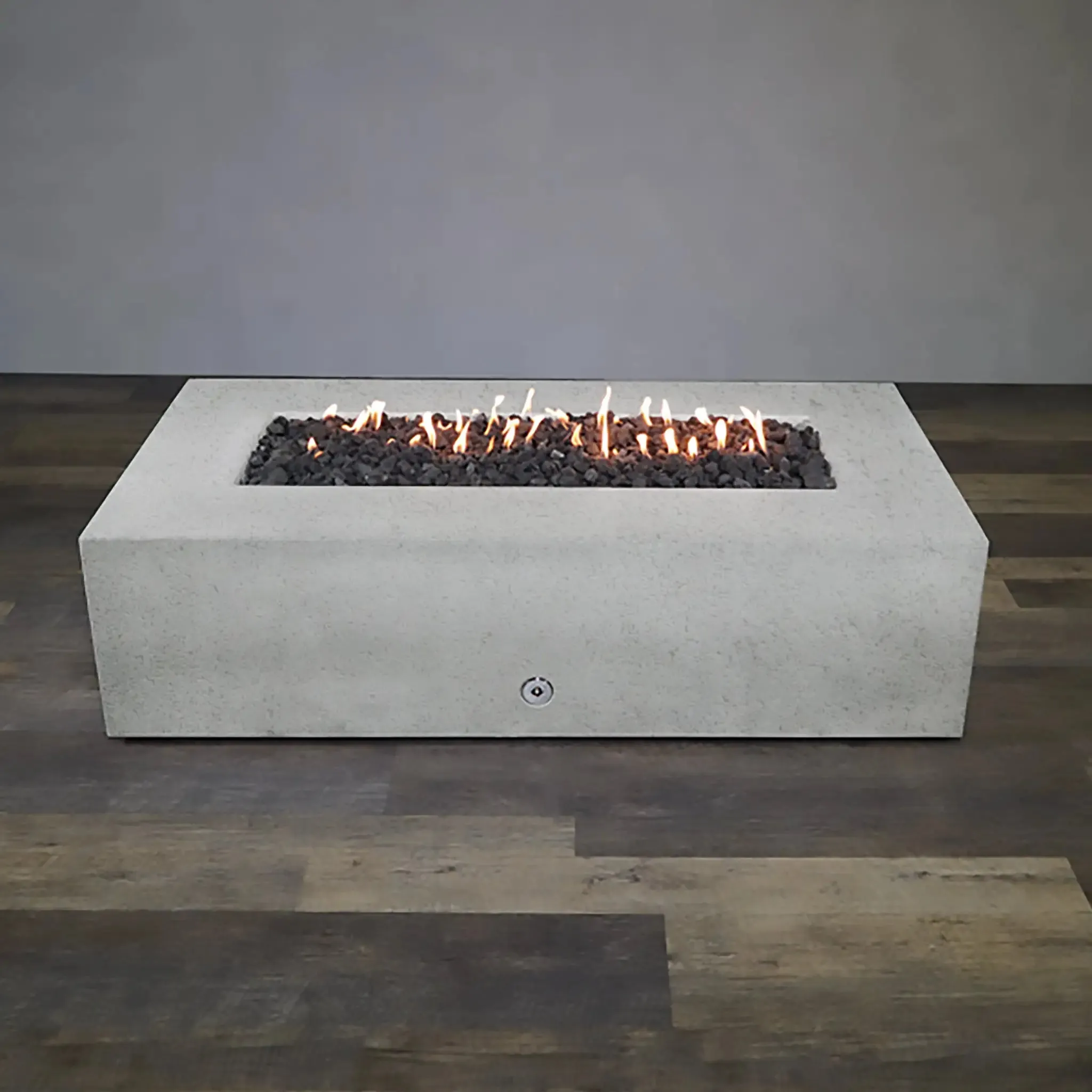 Gravity - Rustic 60" W x 32" L White Rectangle Concrete CSA Electronic Ignition On/Off Propane Gas Fire Pit - SD-FP-TRAV-603216-WHT-ELECCSAOO-LP by Starfire Designs