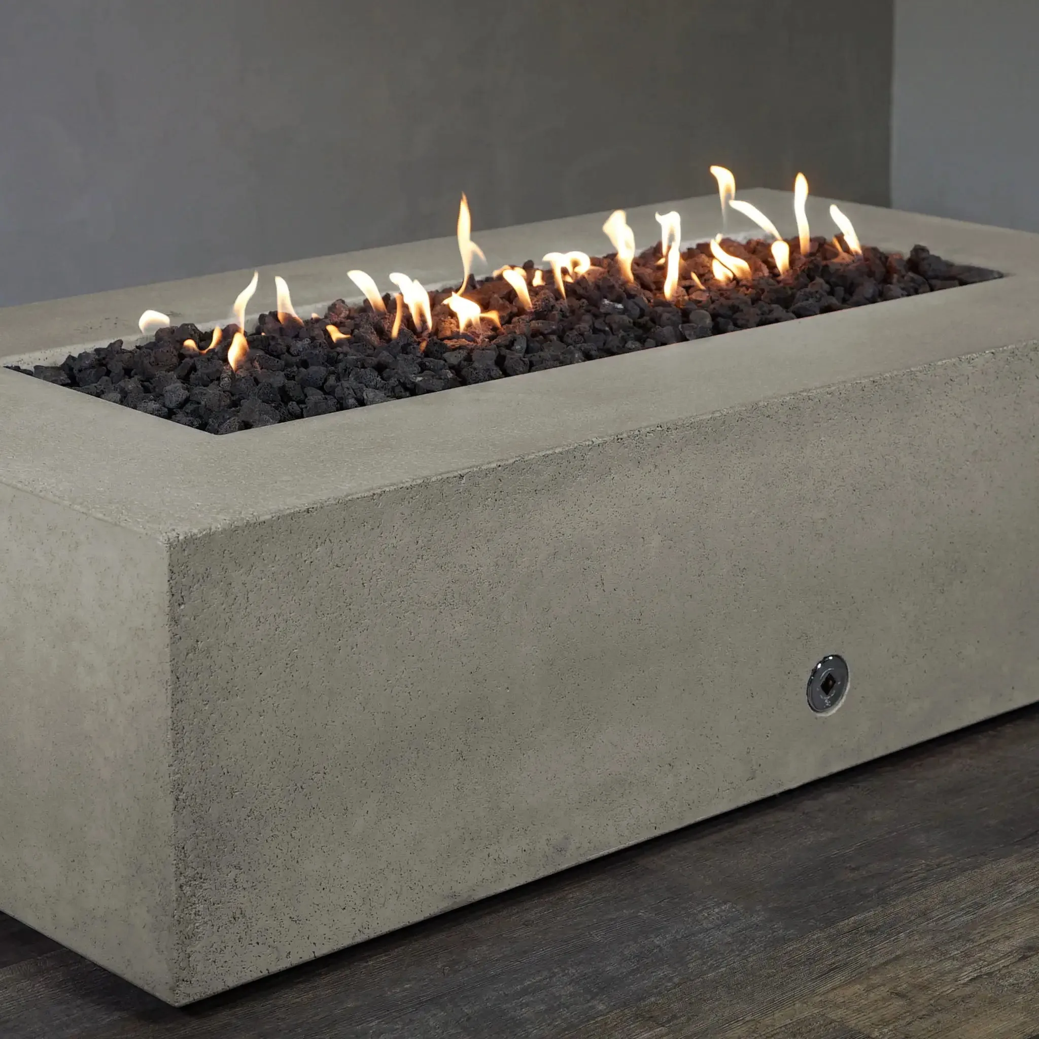 Gravity - Rustic 72" W x 38" L Beige Rectangle Concrete Match Lit Natural Gas Fire Pit - SD-FP-TRAV-723816-BEIG-ML by Starfire Designs