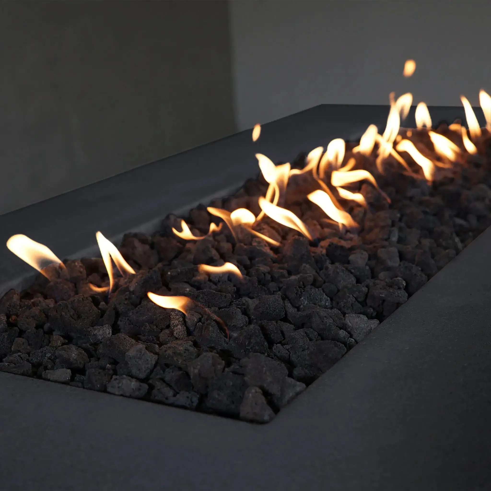 Gravity - Rustic 72" W x 38" L Graphite Rectangle Concrete CSA Electronic Ignition On/Off Propane Gas Fire Pit - SD-FP-TRAV-723816-GRPH-ELECCSAOO-LP by Starfire Designs