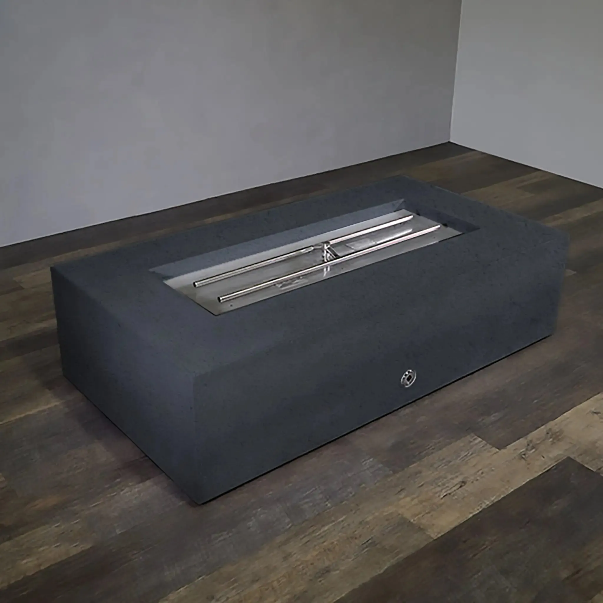 Gravity - Rustic 72" W x 38" L Graphite Rectangle Concrete CSA Electronic Ignition On/Off Propane Gas Fire Pit - SD-FP-TRAV-723816-GRPH-ELECCSAOO-LP by Starfire Designs