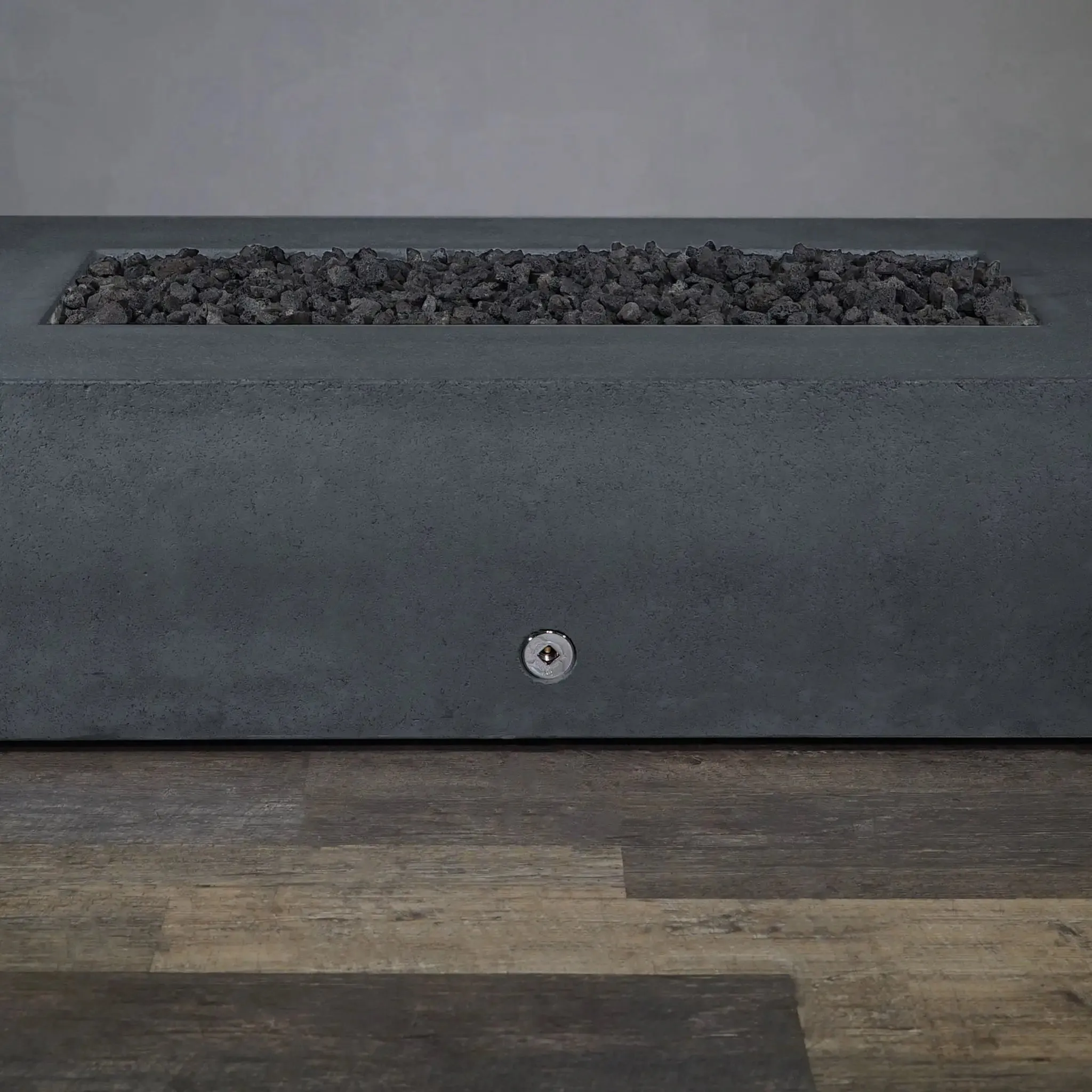Gravity - Rustic 72" W x 38" L Graphite Rectangle Concrete CSA Electronic Ignition On/Off Propane Gas Fire Pit - SD-FP-TRAV-723816-GRPH-ELECCSAOO-LP by Starfire Designs