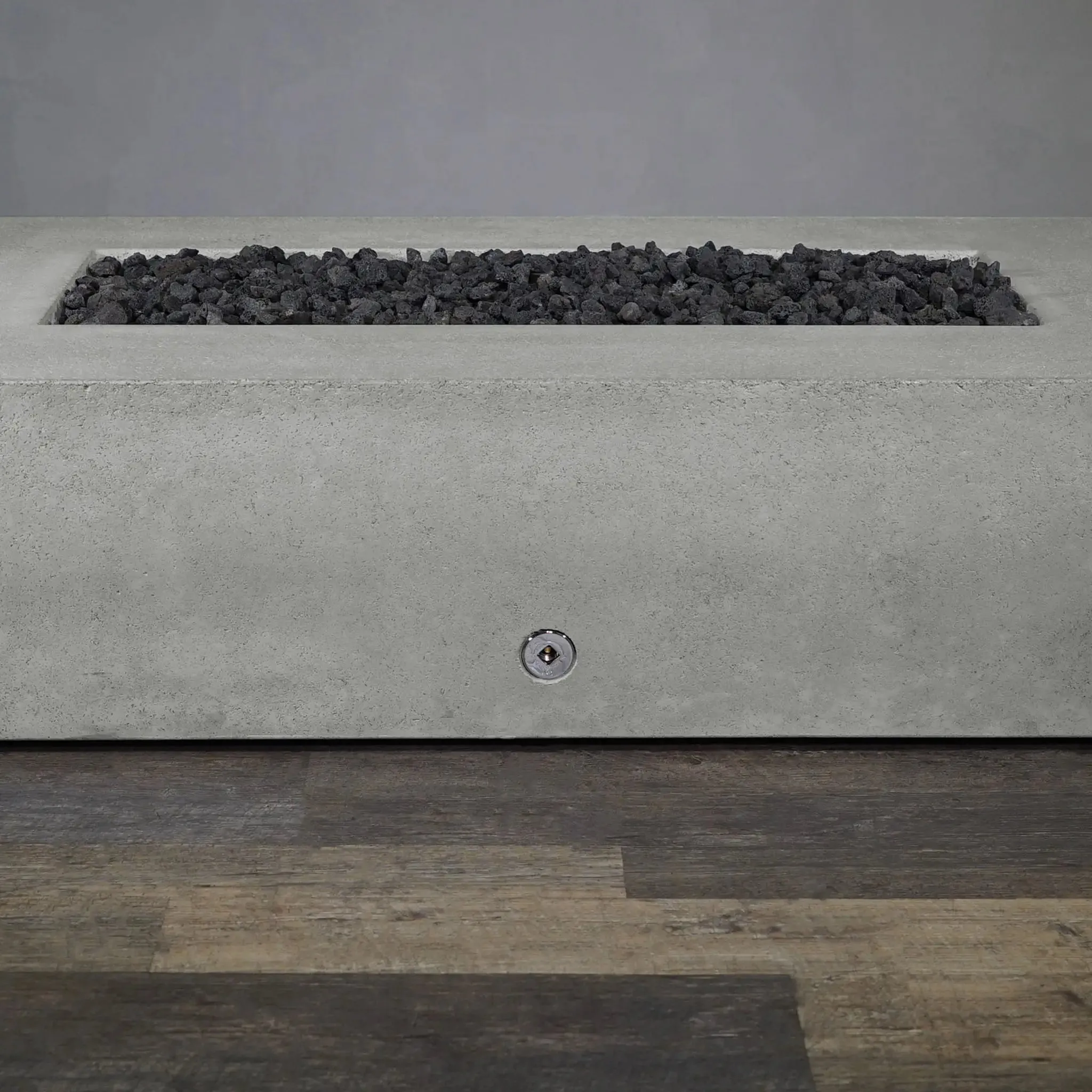 Gravity - Rustic 72" W x 38" L Natural Gray Rectangle Concrete CSA Electronic Ignition On/Off Propane Gas Fire Pit - SD-FP-TRAV-723816-NATG-ELECCSAOO-LP by Starfire Designs