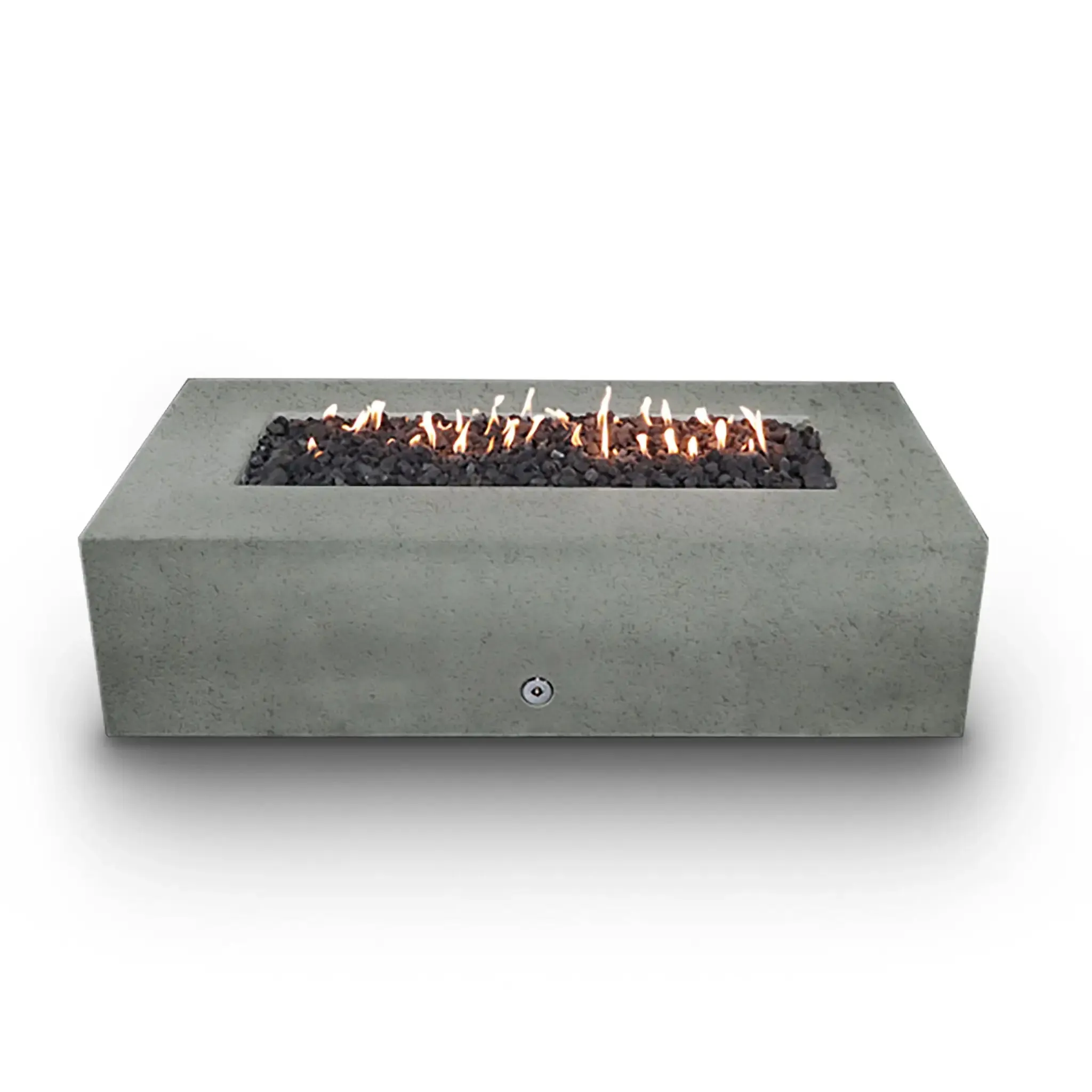 Gravity - Rustic 72" W x 38" L Natural Gray Rectangle Concrete CSA Electronic Ignition On/Off Propane Gas Fire Pit - SD-FP-TRAV-723816-NATG-ELECCSAOO-LP by Starfire Designs