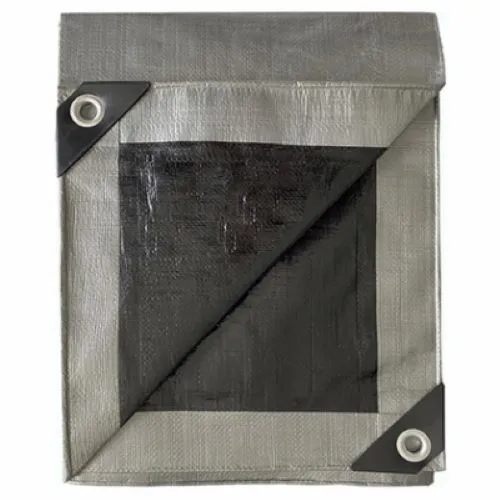 ITM HD-GT-SB-1620 16' x 20' Silver & Black Polyethylene Storage Tarp Cover - Quantity of 4
