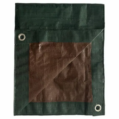 ITM MD-GT-GB-1216 12' x 16' Green & Brown Reversible Polyethylene Storage Tarp Cover - Quantity of 8