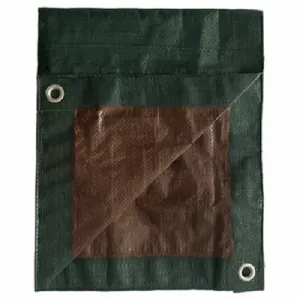 ITM MD-GT-GB-1216 12' x 16' Green & Brown Reversible Polyethylene Storage Tarp Cover - Quantity of 8