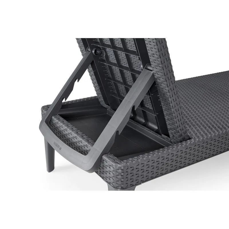 Jaipur Garden Sun Lounger Set by Keter - 2 Seats Grey Cushions