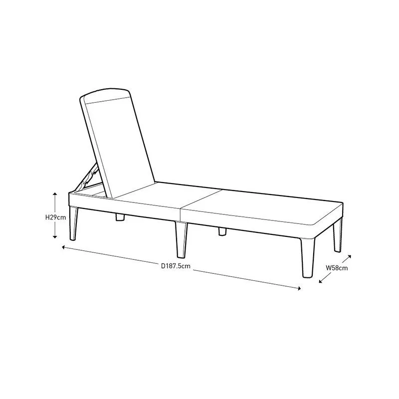 Jaipur Garden Sun Lounger Set by Keter - 2 Seats Grey Cushions