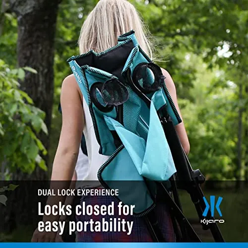 Kijaro Camping Chair, Dual Lock Feature, Arm Rest|Cushion Availability|Fol, Metal, Maldives Blue