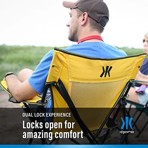 Kijaro Camping Chair, Dual Lock Feature, Arm Rest|Cushion Availability|Fol, Metal, Maldives Blue